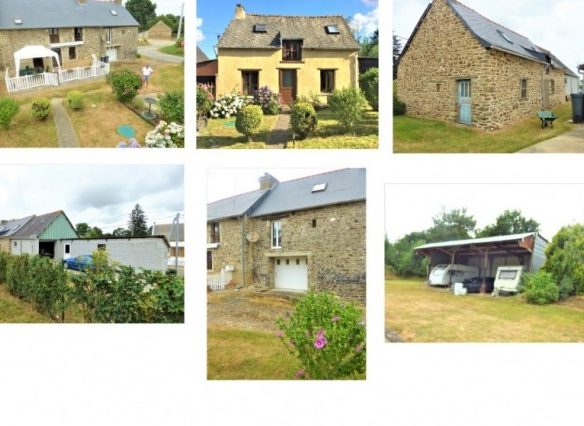 Farmhouse complex composed of main house, gite, garage and hangar Saint-Malo-Des-Trois-Fontaines Bretagne by Linda Monks