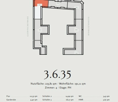 Beautiful penthouse in the most sought-after location of Berlin with 4 rooms and 2 terraces in 3 view directions